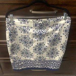 Ann Taylor blue and white skirt